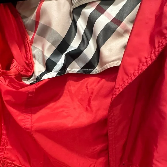Red Burberry Brit windbreaker jacket